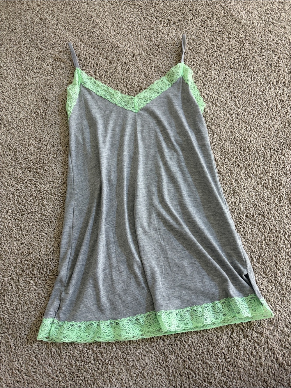 ASOS Grey Slip with Mint Lace Trim